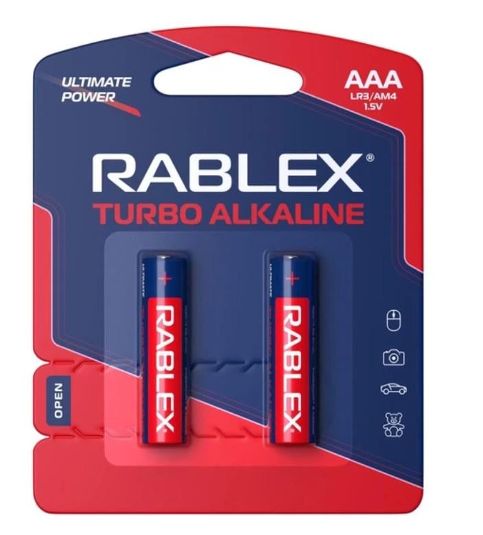 Батарейки Rablex Turbo Alkaline LR03 AAA минипальчиковые 2 шт. (34116840)