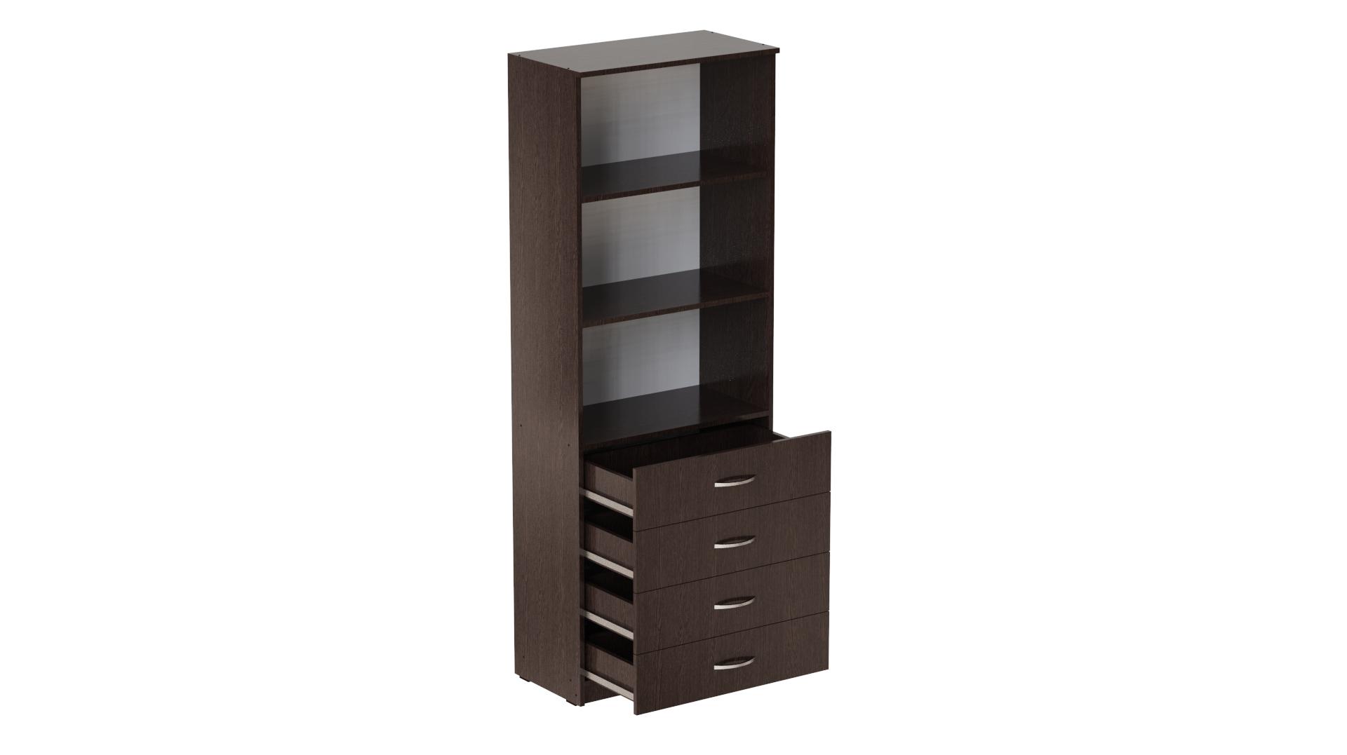 Шкаф Ferrum-decor Анжело на 3 полки с 4 ящиками ДСП 16 мм 900x700x380 мм Венге Магия (FRD-105021)