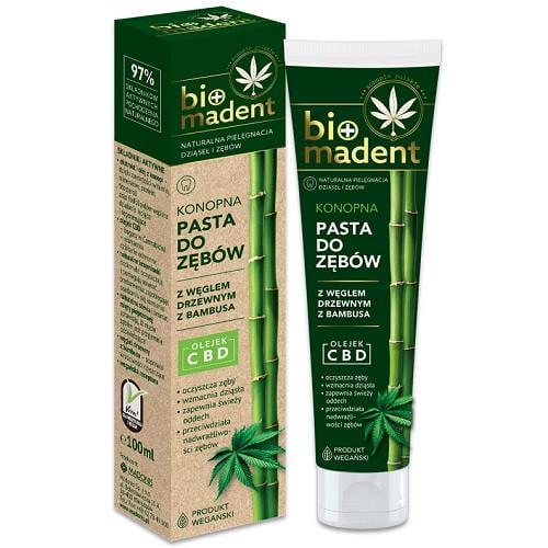 Зубна паста Bio Madent з коноплею та бамбуковим вугіллям 100 мл (2624451652)