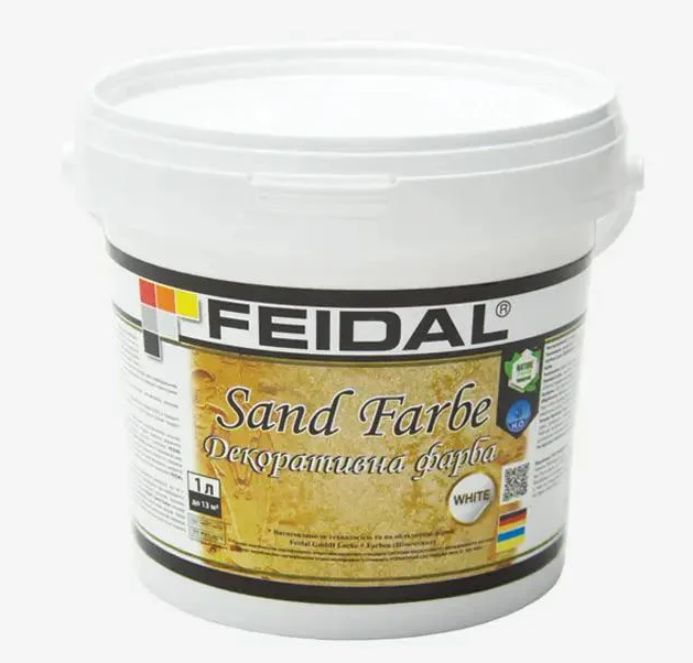 Краска декоративная Feidal Sand Farbe интерьерная тип сахара 1 л Перламутровый