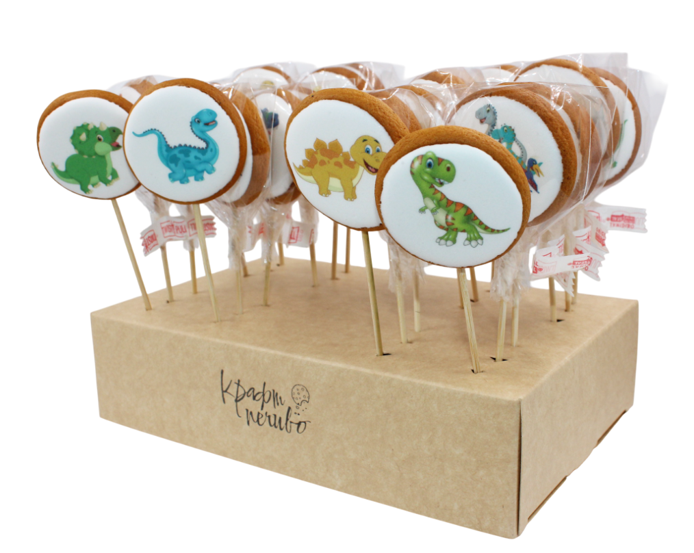 Набор пряников на палочке Крафт печиво Динозавры 17 г/шт. 24 шт./уп.