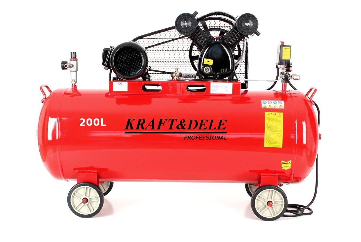 Компрессор с сепаратором Kraft&Dele KD1473 200 л 2 поршня 3,8 кВт