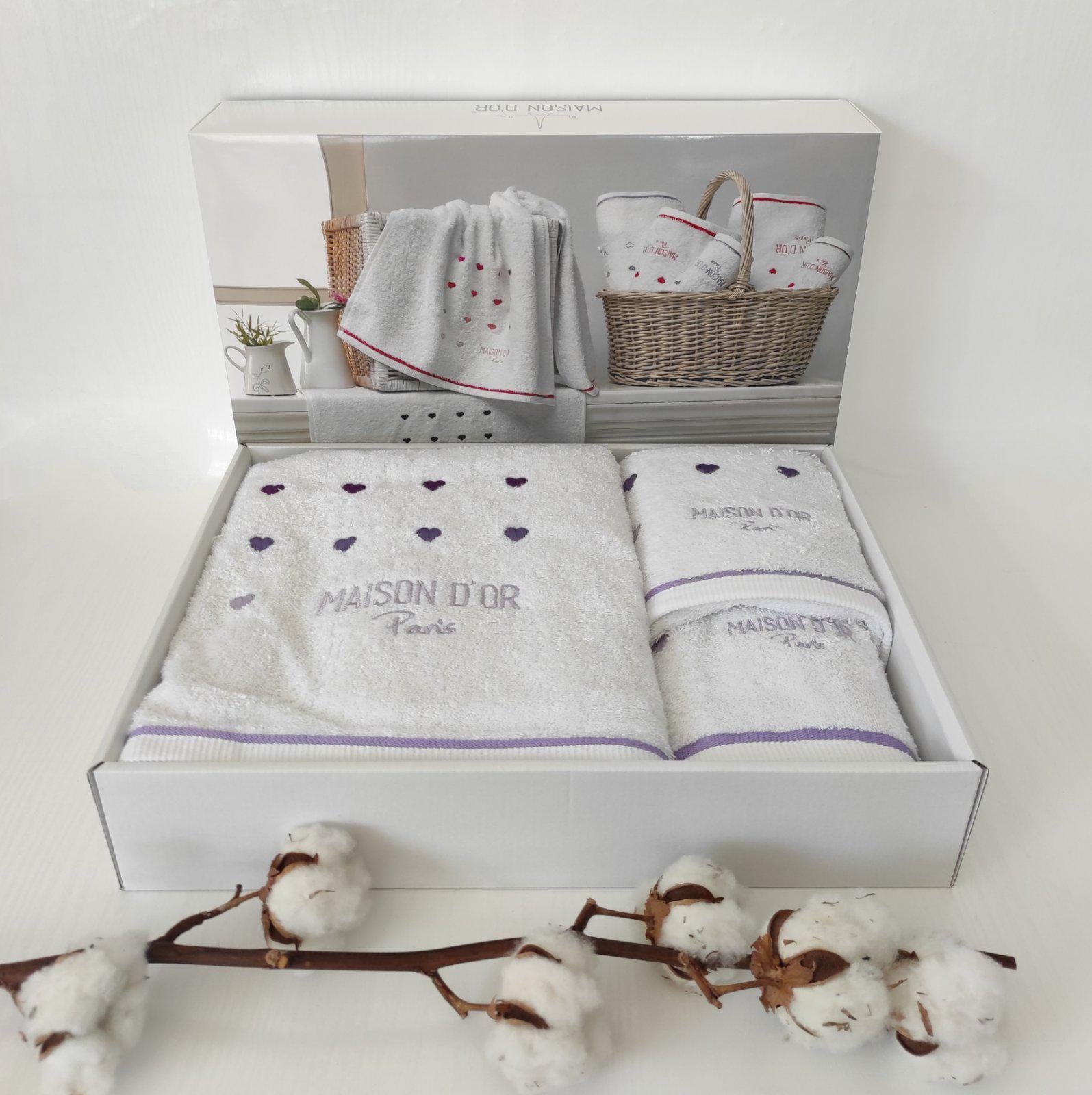 Полотенца Maison D'or 3 шт. Candy Love White Lilac (CN10719) Полотенца Maison D'or 3 шт. Candy Love White Lilac (CN10719)