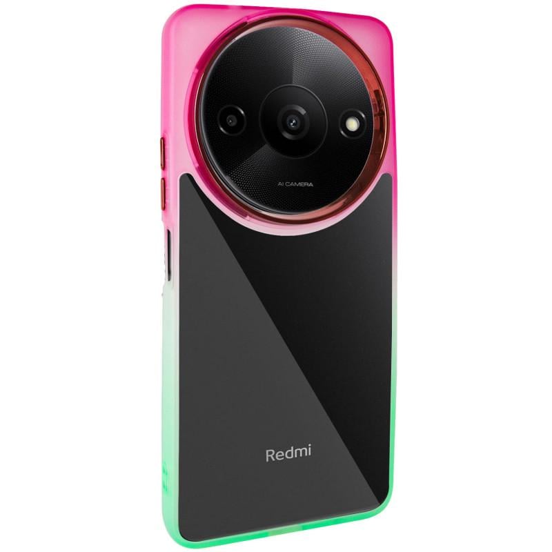 Противоударный Чехол TPU+PC Fresh sip series для Xiaomi Redmi A3 Салатовый/Розовый
