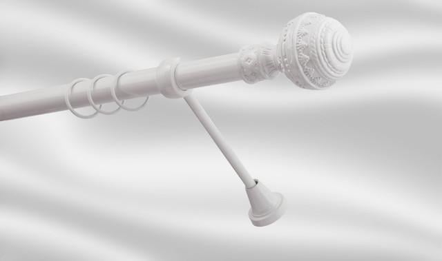 Карниз для шторы Plastidea Арабеска металлический одинарный с крючками D 25 мм 160 см Белый