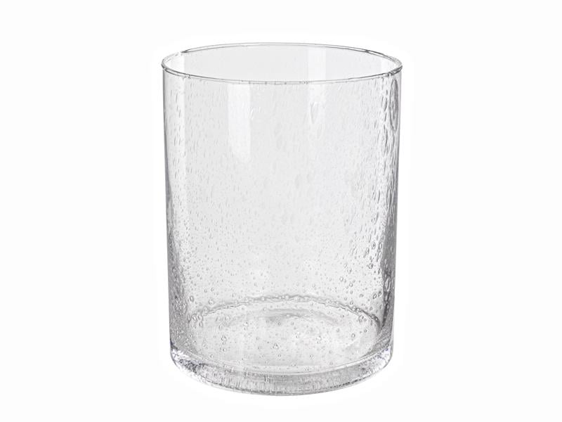 Ваза скляна циліндр Lefard bubbles h 25 см d 19 см Прозорий (804-014)