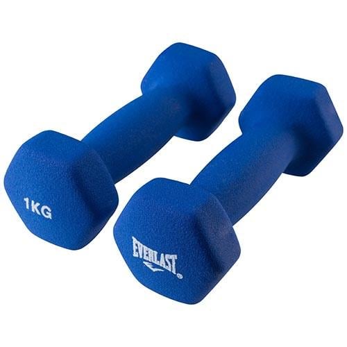 Гантели Everlast виниловый металл нескользящее покрытие 1 кг х 2 шт. Синий (80024/1ws)