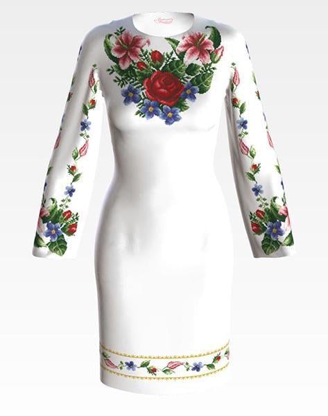 Заготовка жіночого плаття ПЛ036 Лілії/троянди/незабудки для вишивки бісером та нитками з домотканого полотна Льняний (ПЛ036дМ) Заготовка жіночого плаття ПЛ036 Лілії/троянди/незабудки для вишивки бісером та нитками з домотканого полотна Льняний (ПЛ036дМ)