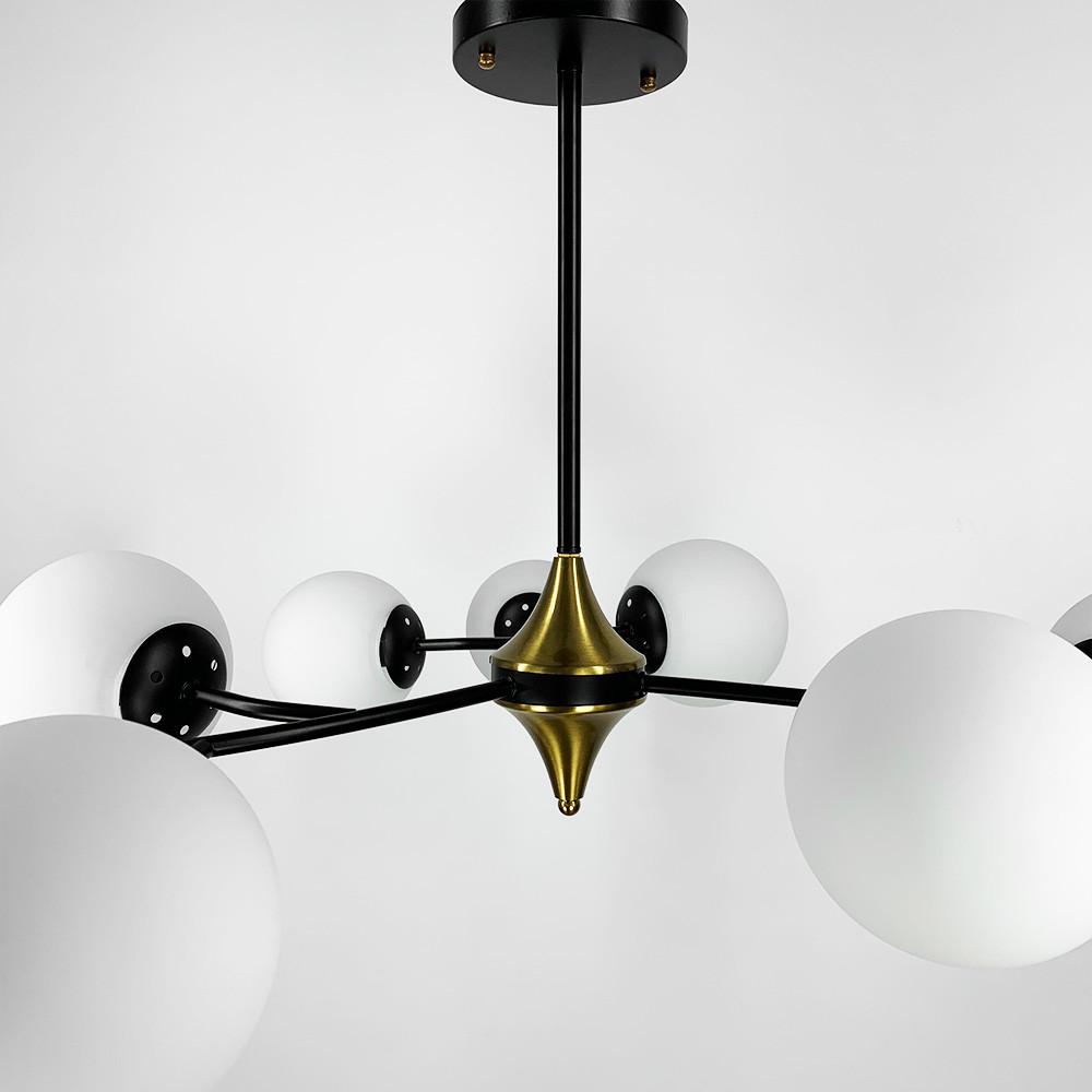 Люстра із поворотними гілочками на 9 білих плафонів Ø 150 см Чорний (K 21/9 BK+WT) - фото 1 Люстра із поворотними гілочками на 9 білих плафонів Ø 150 см Чорний (K 21/9 BK+WT) - фото 1