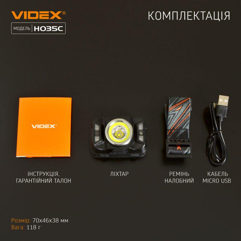 Фонарик налобный светодиодный VIDEX VLF-H035C 410 Lm 5000 K (116863) - фото 13