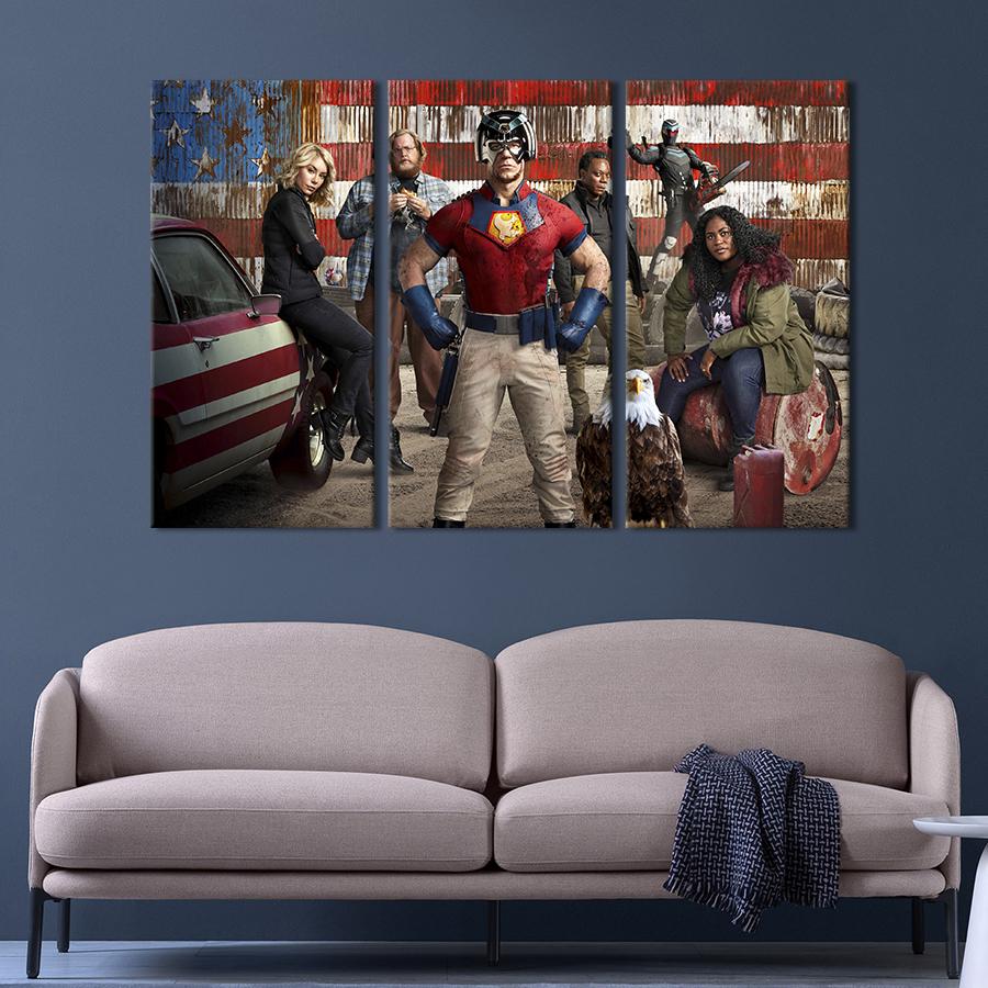 Картина на холсте триптих Команда из сериала Миротворец 156x100 см (1490-31)