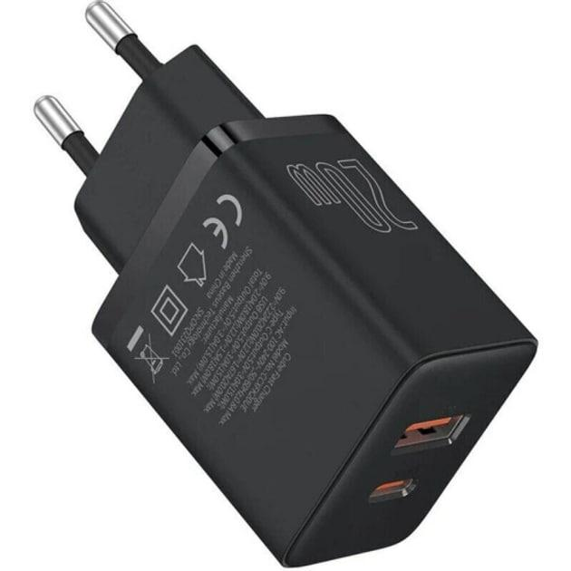 Зарядное устройство BASEUS Cube PD 20W Fast Charging USB-A USB Type-C EU QC4.0 QC3.0 Black - фото 4