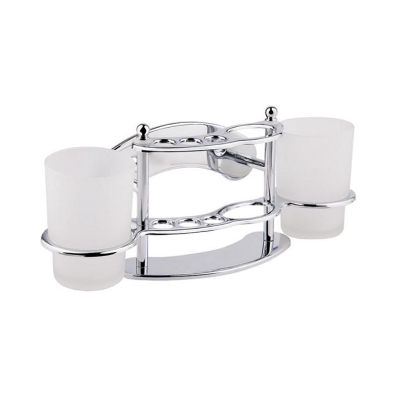 Стакан двойной Lidz (CRM)-114.08.11 с держателем зубных щеток (9922)