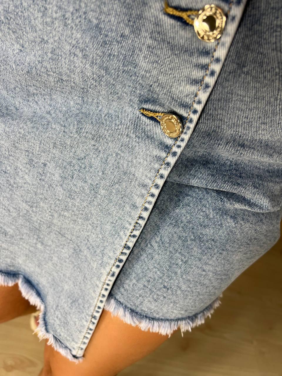 Шорти спідниця жіночі джинсові Diruni 7016-17-18 короткі на запах р. 34 Блакитний (4125) - фото 5 Шорти спідниця жіночі джинсові Diruni 7016-17-18 короткі на запах р. 34 Блакитний (4125) - фото 5