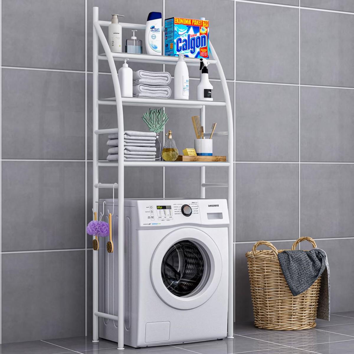 Полка стеллаж Laundry Rack напольная над стиральной машиной 65х25х165 см (R30889) - фото 2 Полка стеллаж Laundry Rack напольная над стиральной машиной 65х25х165 см (R30889) - фото 2