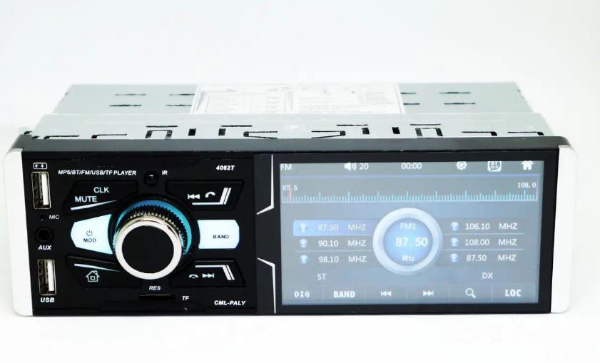 Автомагнитола 1DIN 4062T ISO 4,1'' RGB/USB/Bluetooth/AV-in (17499)