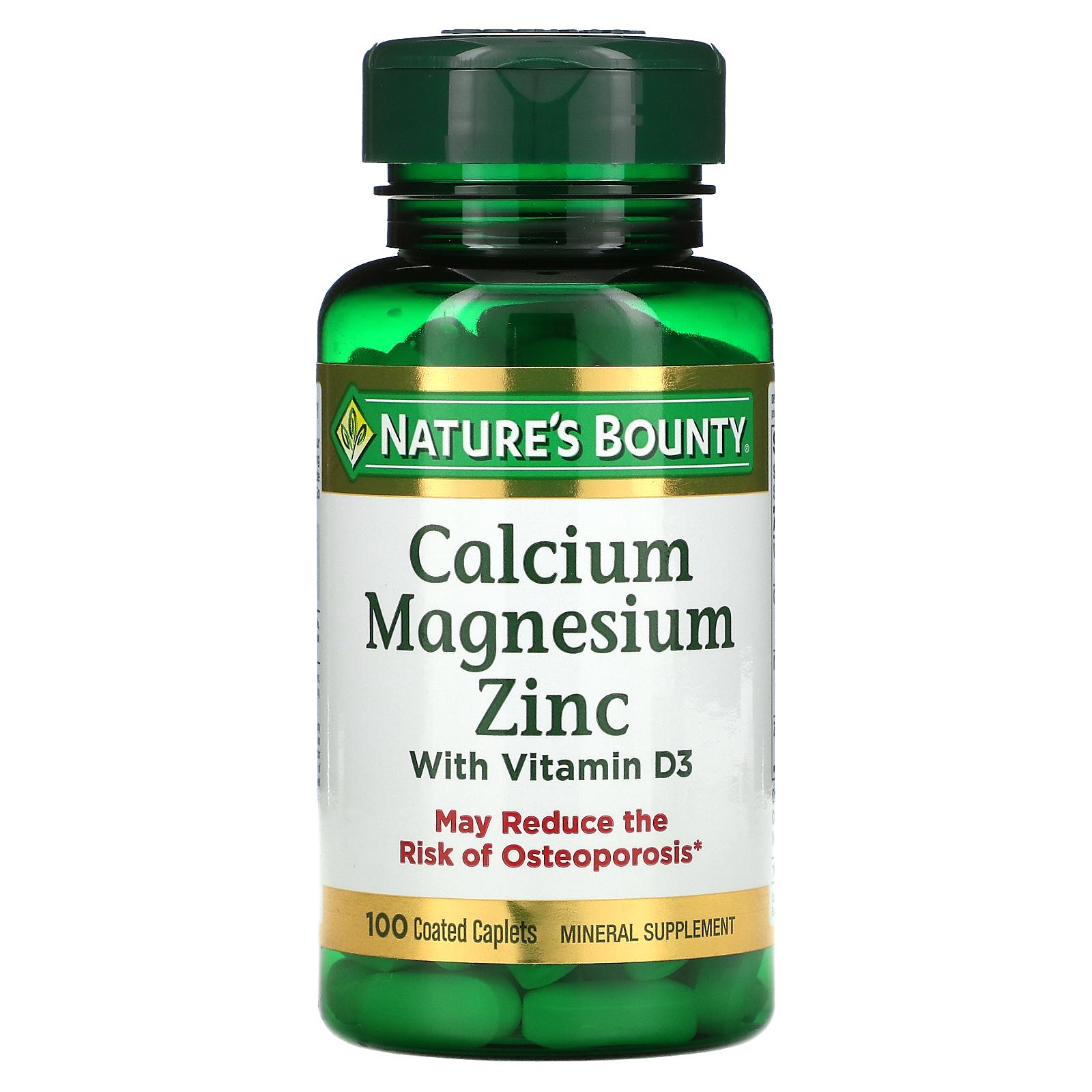 Комплекс витаминов Calcium Magnesium Zinc with Vitamin D3 100 Coated Caplets