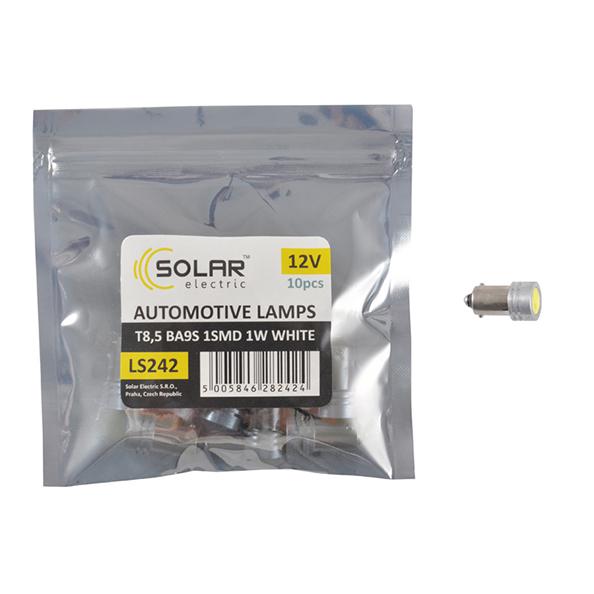 Автолампа LED Solar 12V T8.5 BA9s 1SMD 1W white 10 шт. (LS242_P)