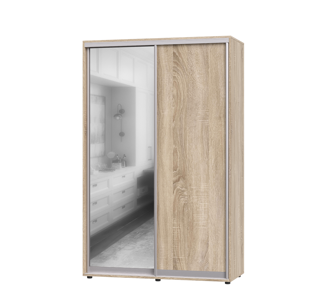 Шафа-купе з двома дверима Еверест ШК-02 140х45х220 см Дуб Сонома (06699) Шафа-купе з двома дверима Еверест ШК-02 140х45х220 см Дуб Сонома (06699)