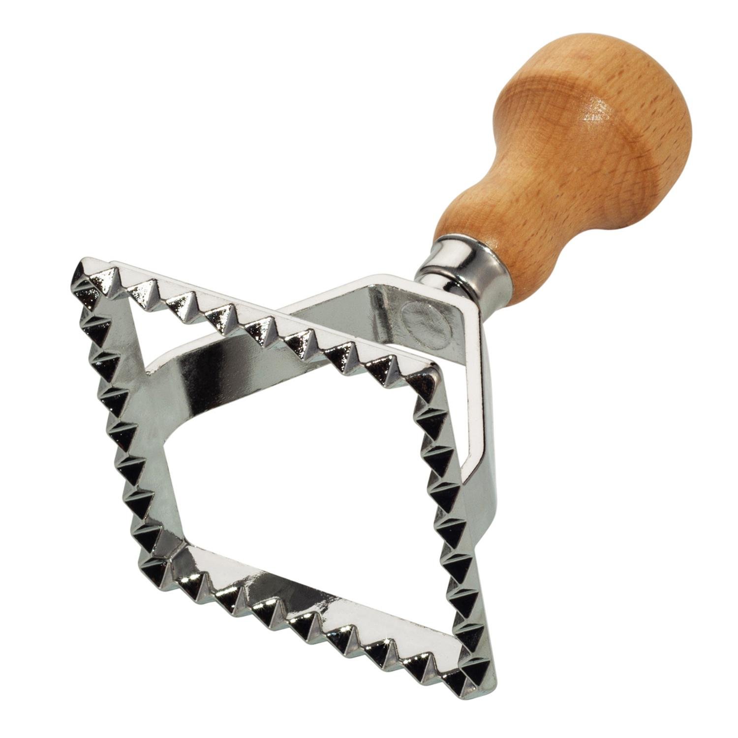 Форма вырубка для пельменей/равиоли/вареников/печенья с деревянной ручкой квадратная 7х7 см (87011)