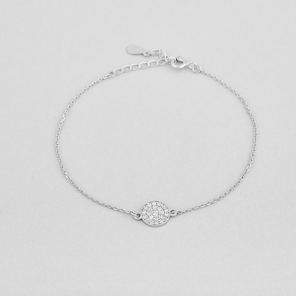 Браслет срібний Minimal Грайливість (ЛК-4633р/ЛК-0335-white)