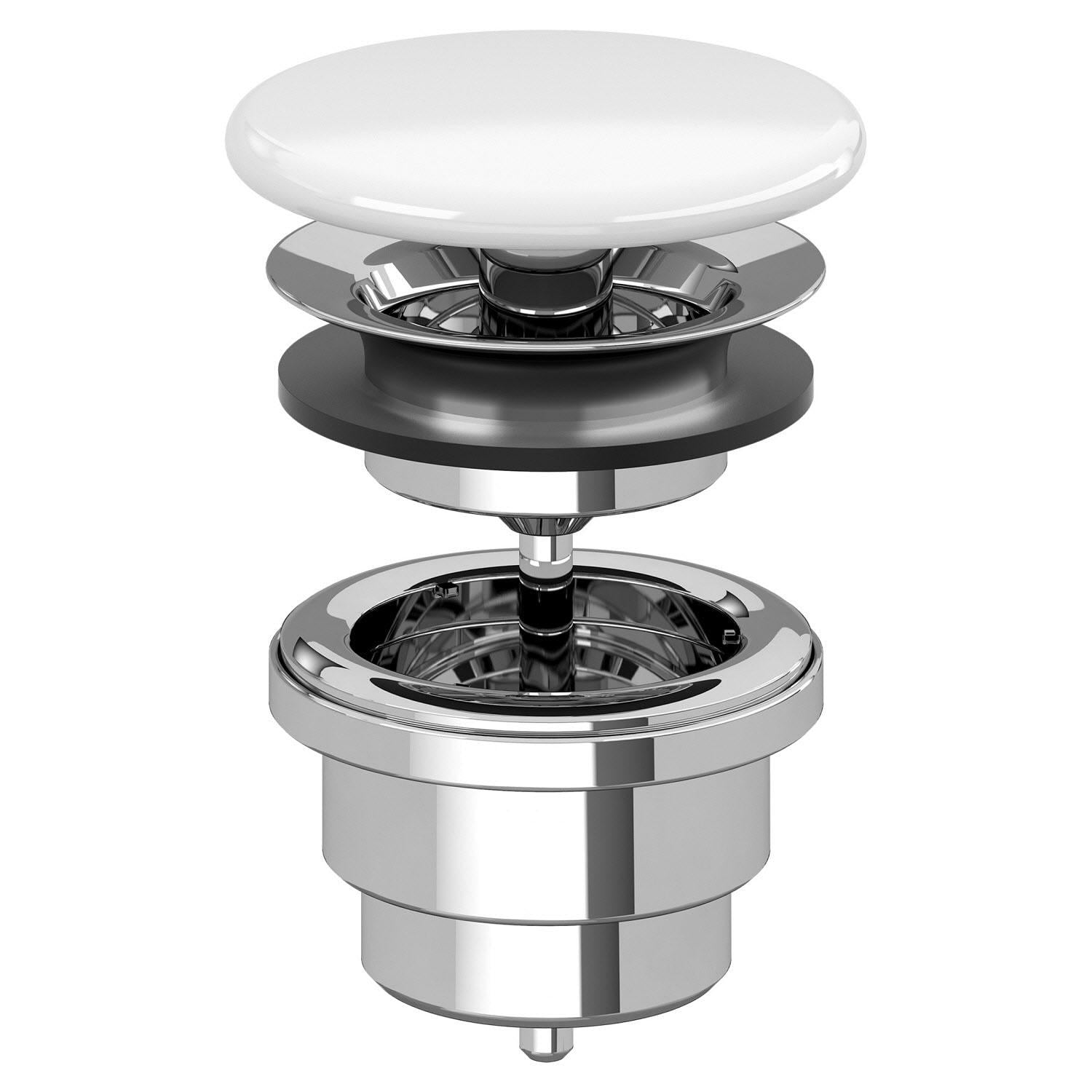 Донный клапан нажимной для раковины Villeroy&Boch 68080001 без перелива Белый (112737)