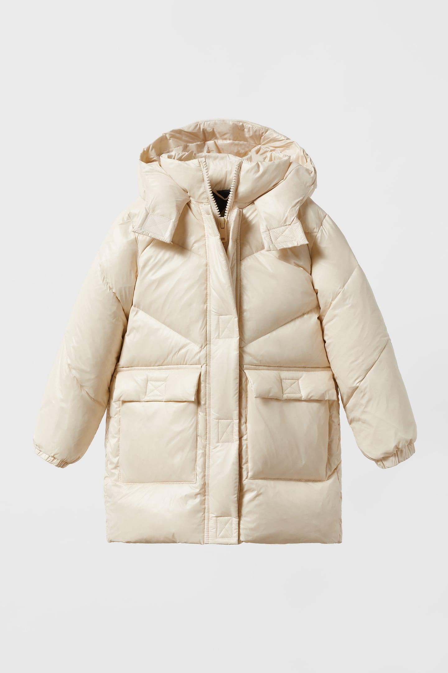 Куртка зимняя Zara на девочку 164 см Бежевый (0562729286)