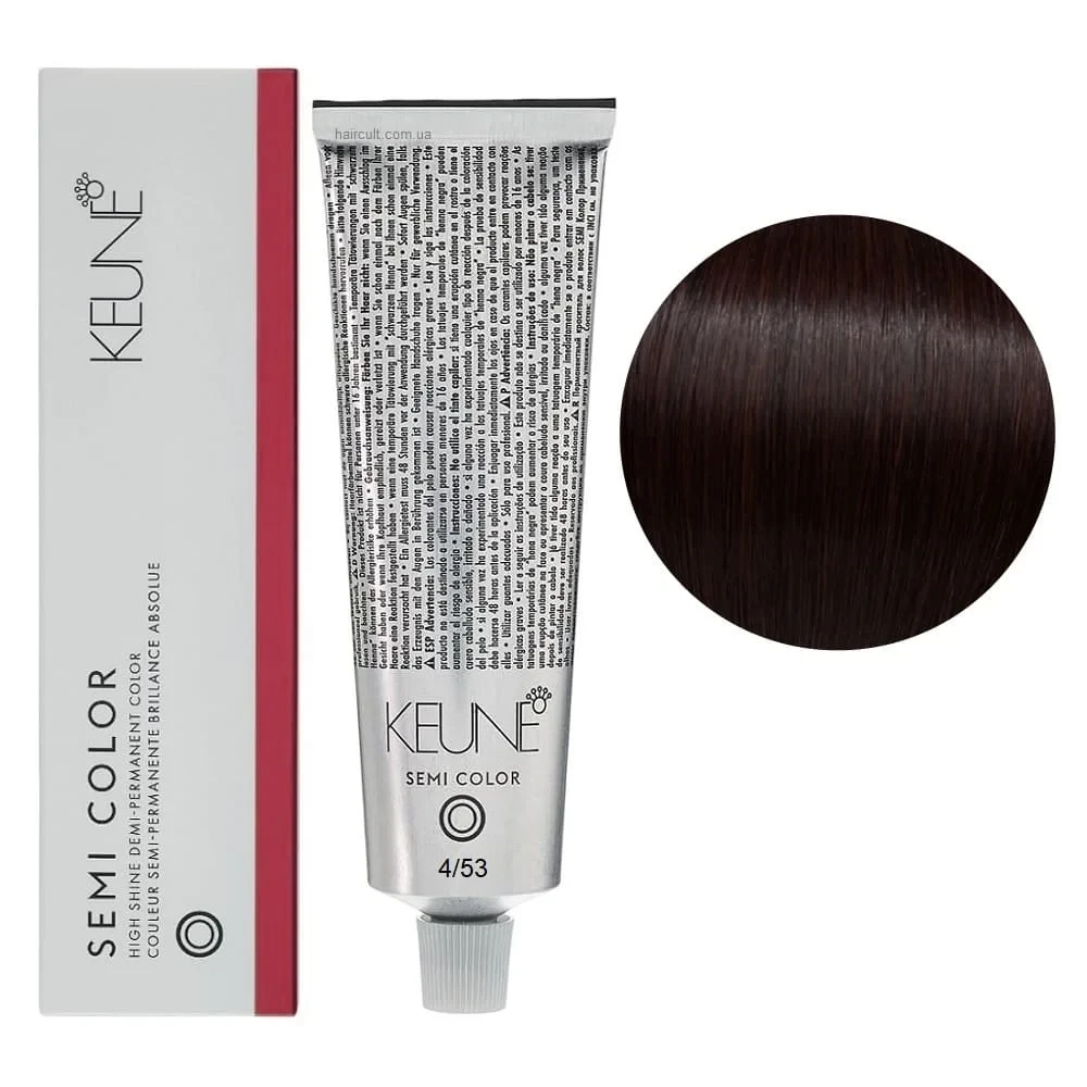 Краска тонирующая безаммиачная для волос Keune Semi Color 4.53 Medium Chestnut Brown 60 мл