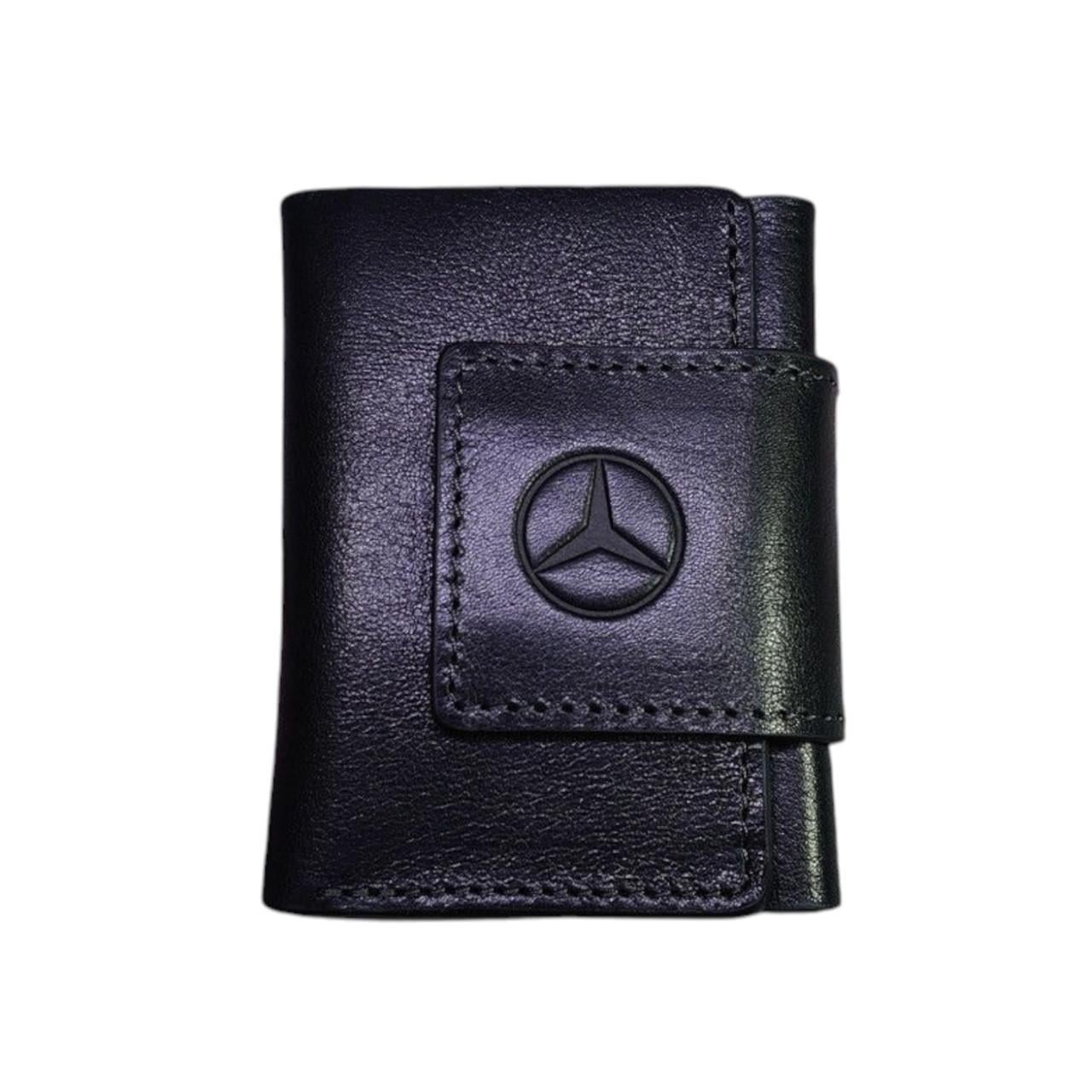 Портмоне Mini с логотипом авто Mercedes глянцевая кожа 100х75х15 мм (1709375929)