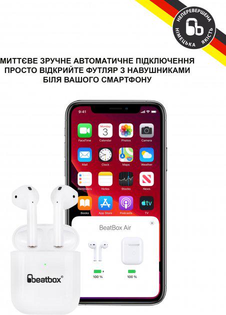 Наушники BeatBox AIR 2 Wireless charging White (bbpair2wcw) - фото 3 Наушники BeatBox AIR 2 Wireless charging White (bbpair2wcw) - фото 3