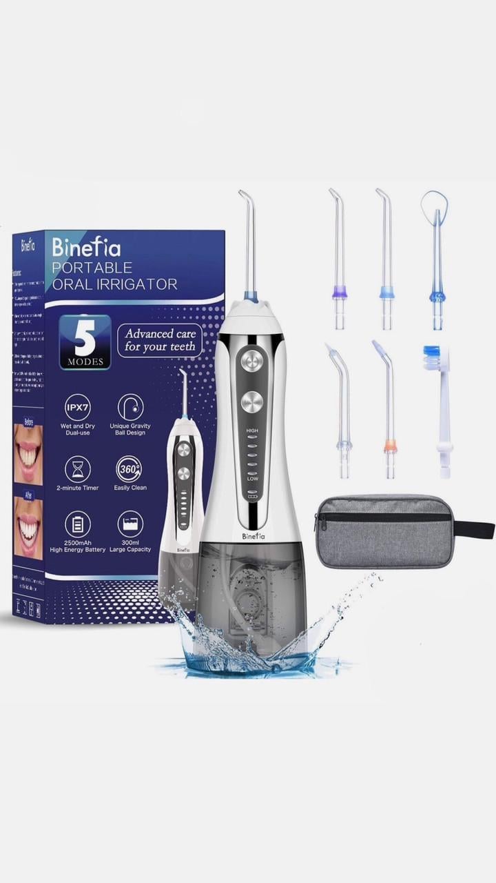 Ирригатор Binefia 360° Oral Irrigator водный 6 насадок 5 режимов вращение 360° 300 мл