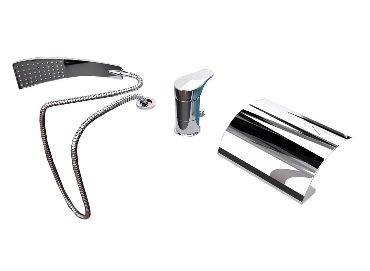 Смеситель каскадный на борт ванны REA AZUR REA-B0456 Хром (84429)