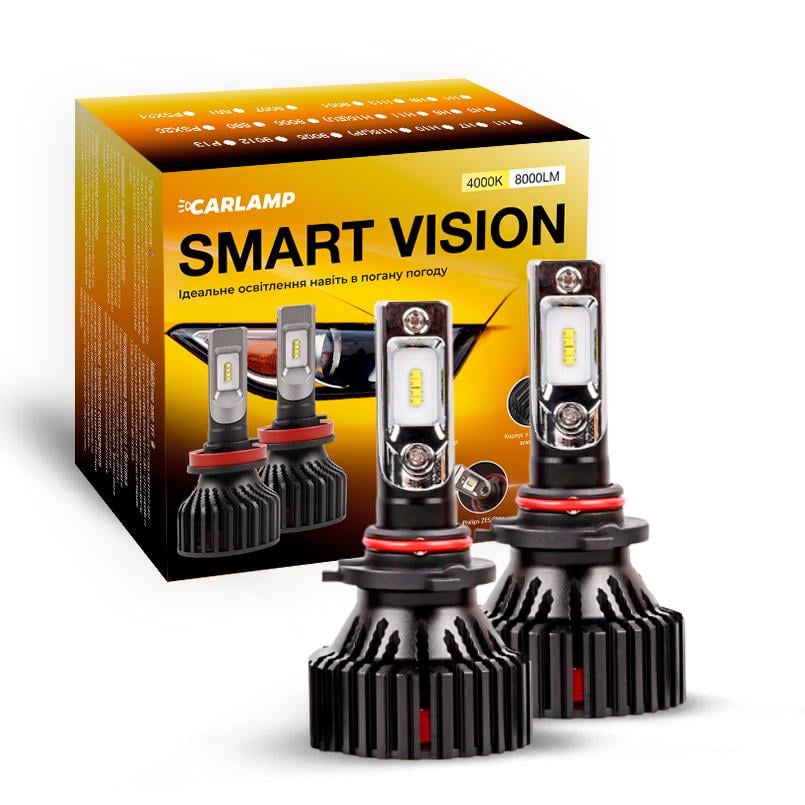 Автолампы светодиодные Carlamp HB3 Smart Vision Led 8000 Lm 4000 K (SM9005Y)