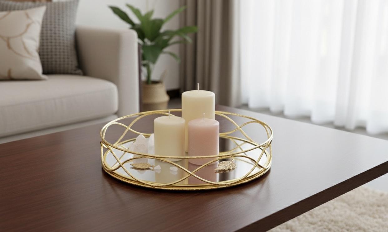 Таця декоративна Pepco металева/дзеркальна з високим ажурним бортиком 30,0x30,0x6 см Золотий (30668911) - фото 2 Таця декоративна Pepco металева/дзеркальна з високим ажурним бортиком 30,0x30,0x6 см Золотий (30668911) - фото 2