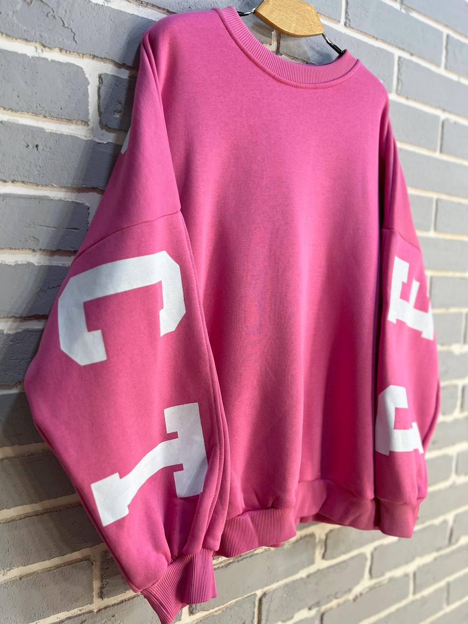 Свитшот женский DAVRAS 6001 PERFECT удлиненный утепленный на флисе OS Розовый (1047) - фото 10 Свитшот женский DAVRAS 6001 PERFECT удлиненный утепленный на флисе OS Розовый (1047) - фото 10