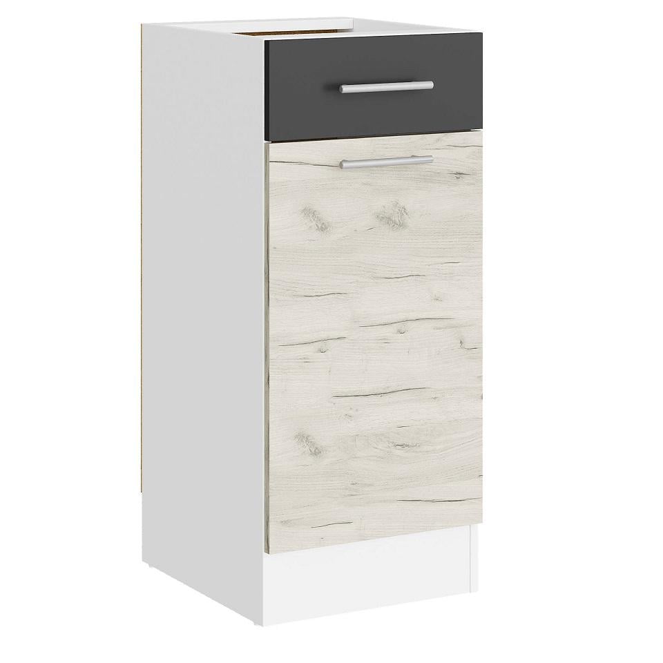 Шкаф кухонный нижний без столешницы Эверест Эко с ящиком 300 30х46х82 см Белый/Дуб крафт Белый/Графитовый (09064)
