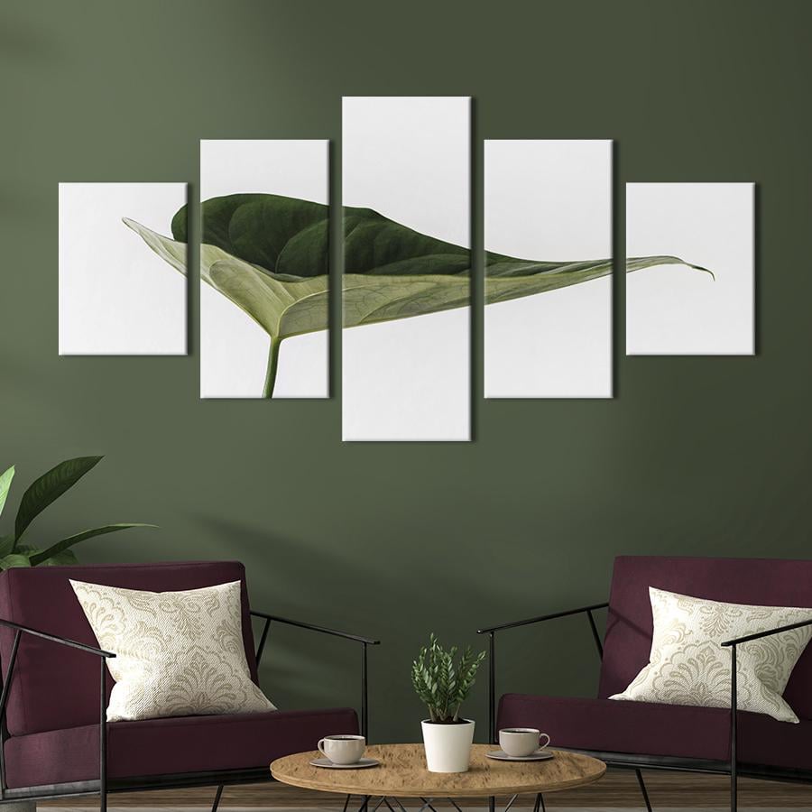 Картина на полотні Великий зелений лист 112x54 см (990-52)