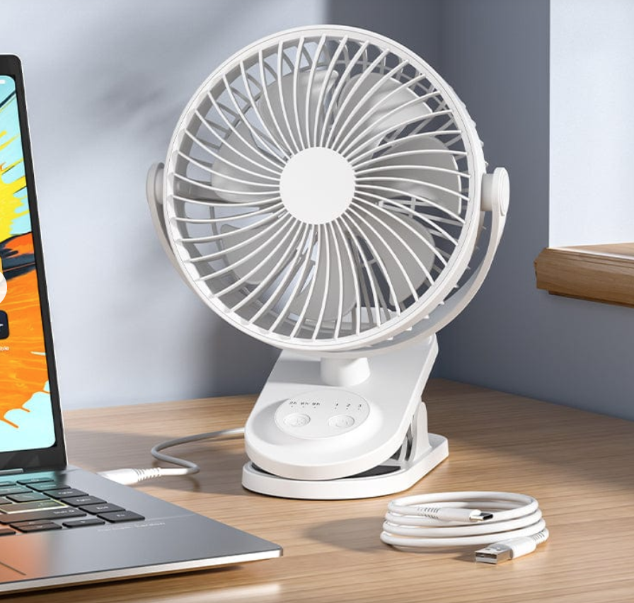 Вентилятор с прищепкой портативный USB 7х11х17 см