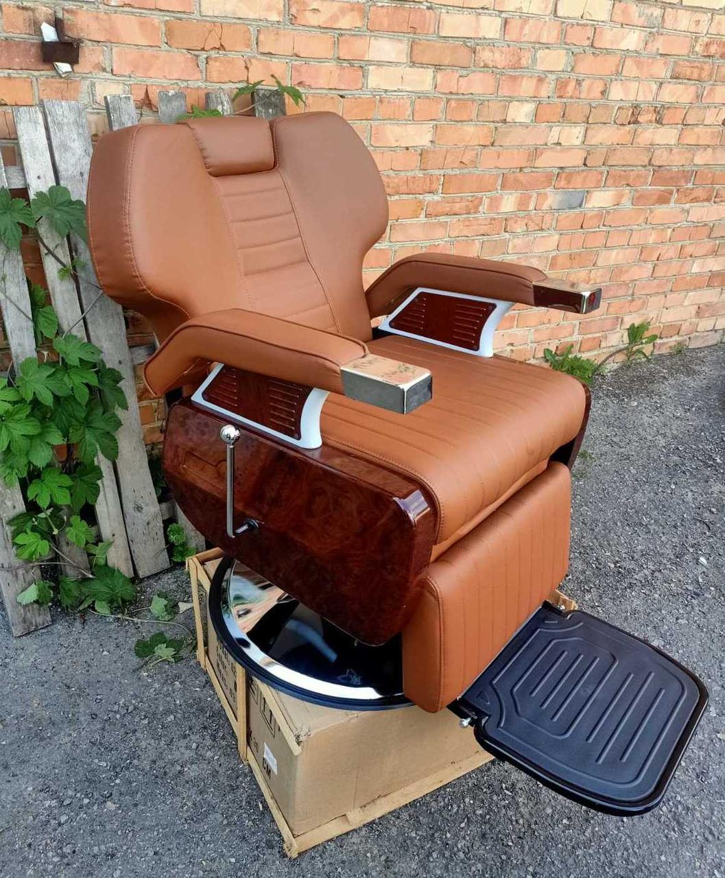 Кресло парикмахерское мужское ДенІС professional Barbershop Elite Коричневый (1865505027) - фото 2 Кресло парикмахерское мужское ДенІС professional Barbershop Elite Коричневый (1865505027) - фото 2