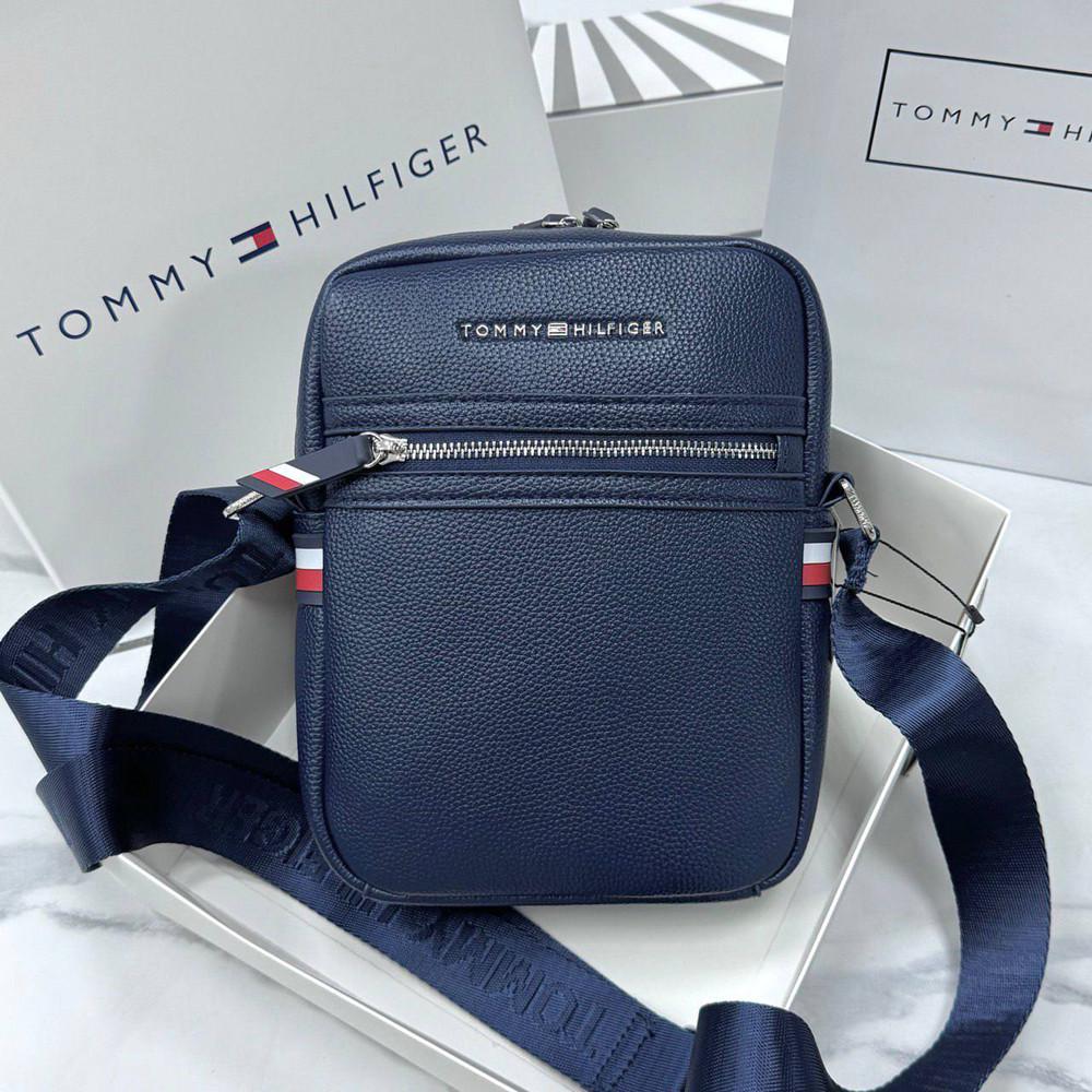 Сумка чоловіча брендова на плече TH поліестер Синій (1016-7 PTR)