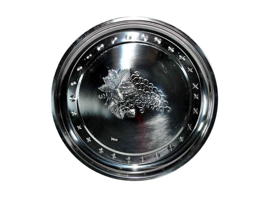 Поднос Виноград 53 нержавеющая сталь d 340 мм (21664180) - фото 1 Поднос Виноград 53 нержавеющая сталь d 340 мм (21664180) - фото 1