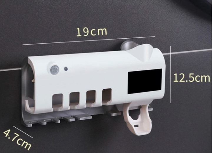Держатель для зубных щеток Toothbrush sterilizer (W-020) с диспенсером для пасты и УФ-стерилизатором - фото 4 Держатель для зубных щеток Toothbrush sterilizer (W-020) с диспенсером для пасты и УФ-стерилизатором - фото 4