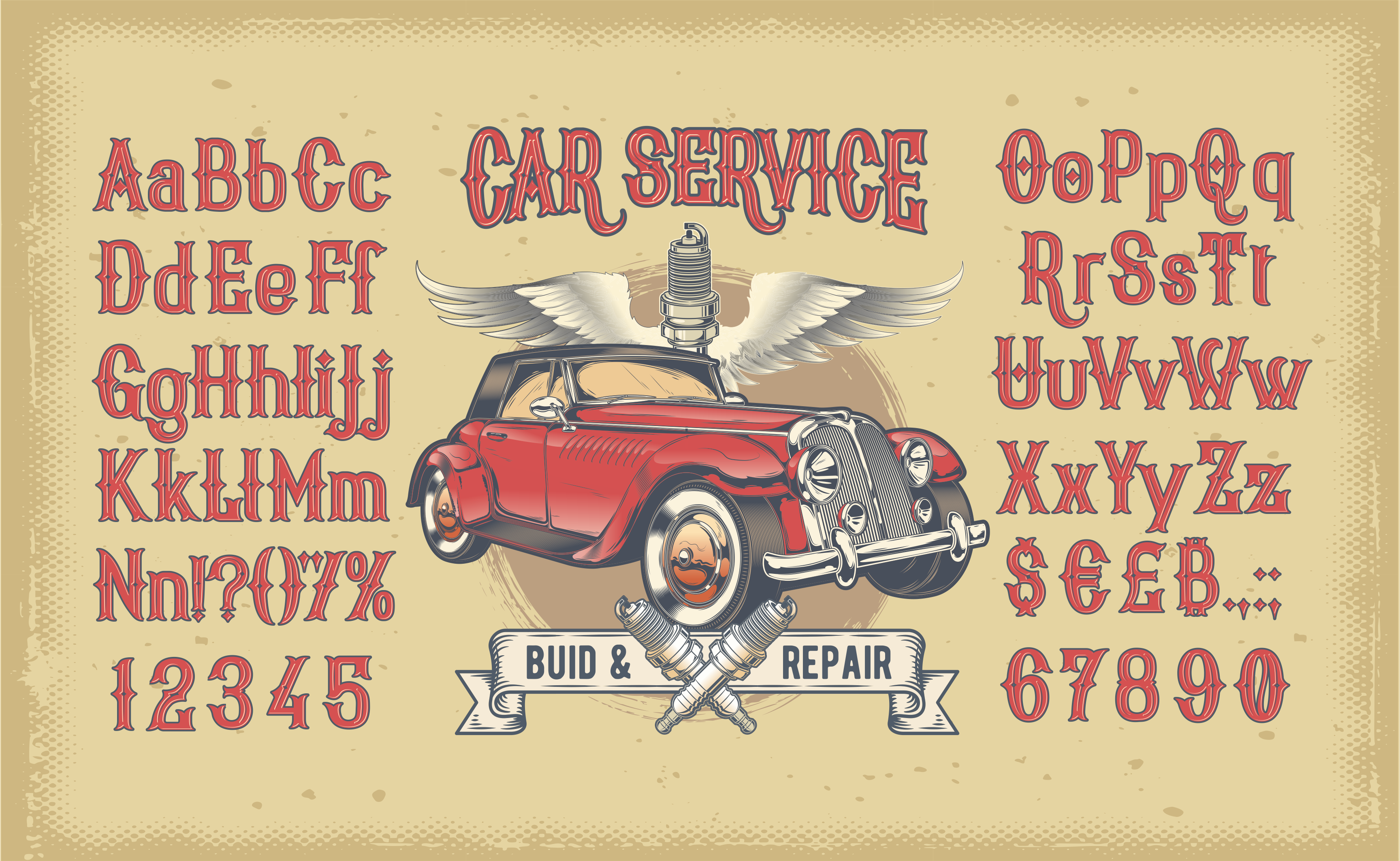 Табличка металлическая "Car Service" 25x18 см