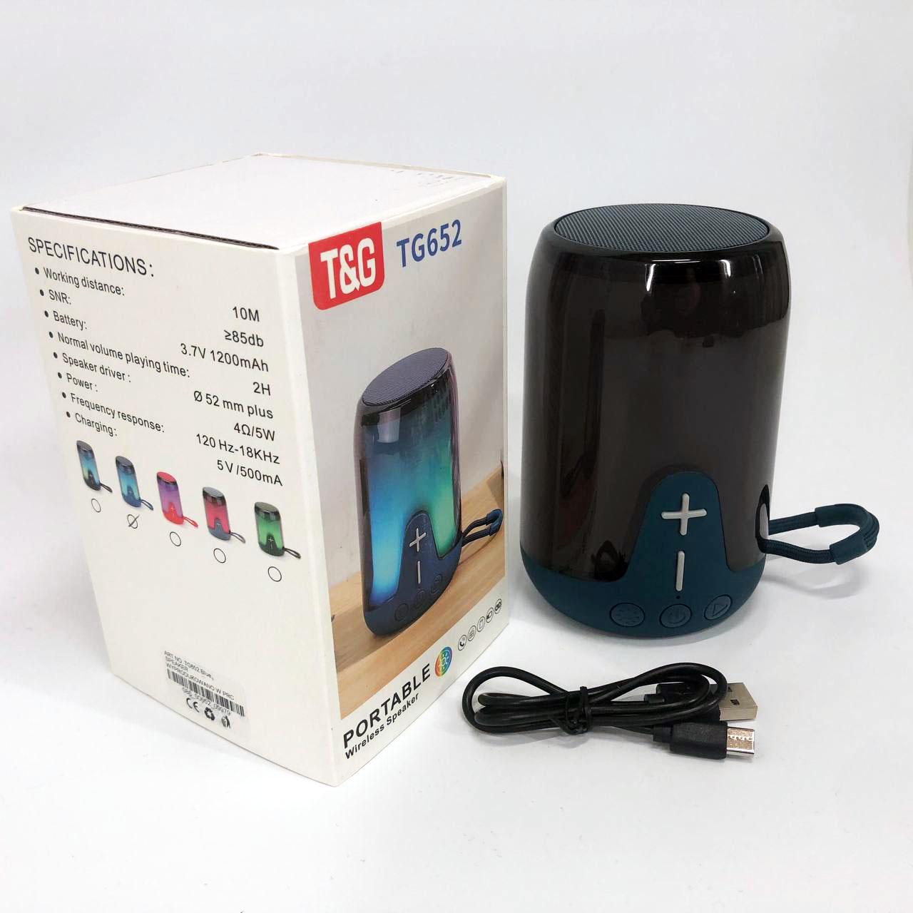 Портативная колонка TG652 5W с RGB подсветкой и ремешком Синий - фото 9 Портативная колонка TG652 5W с RGB подсветкой и ремешком Синий - фото 9