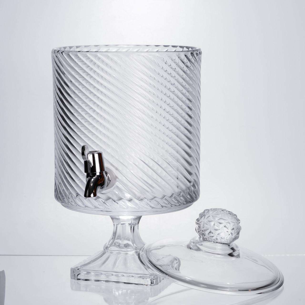 Лимонадниця з краном на підставці скляна 4,5 л Прозорий (HP-19-3045-8) - фото 3