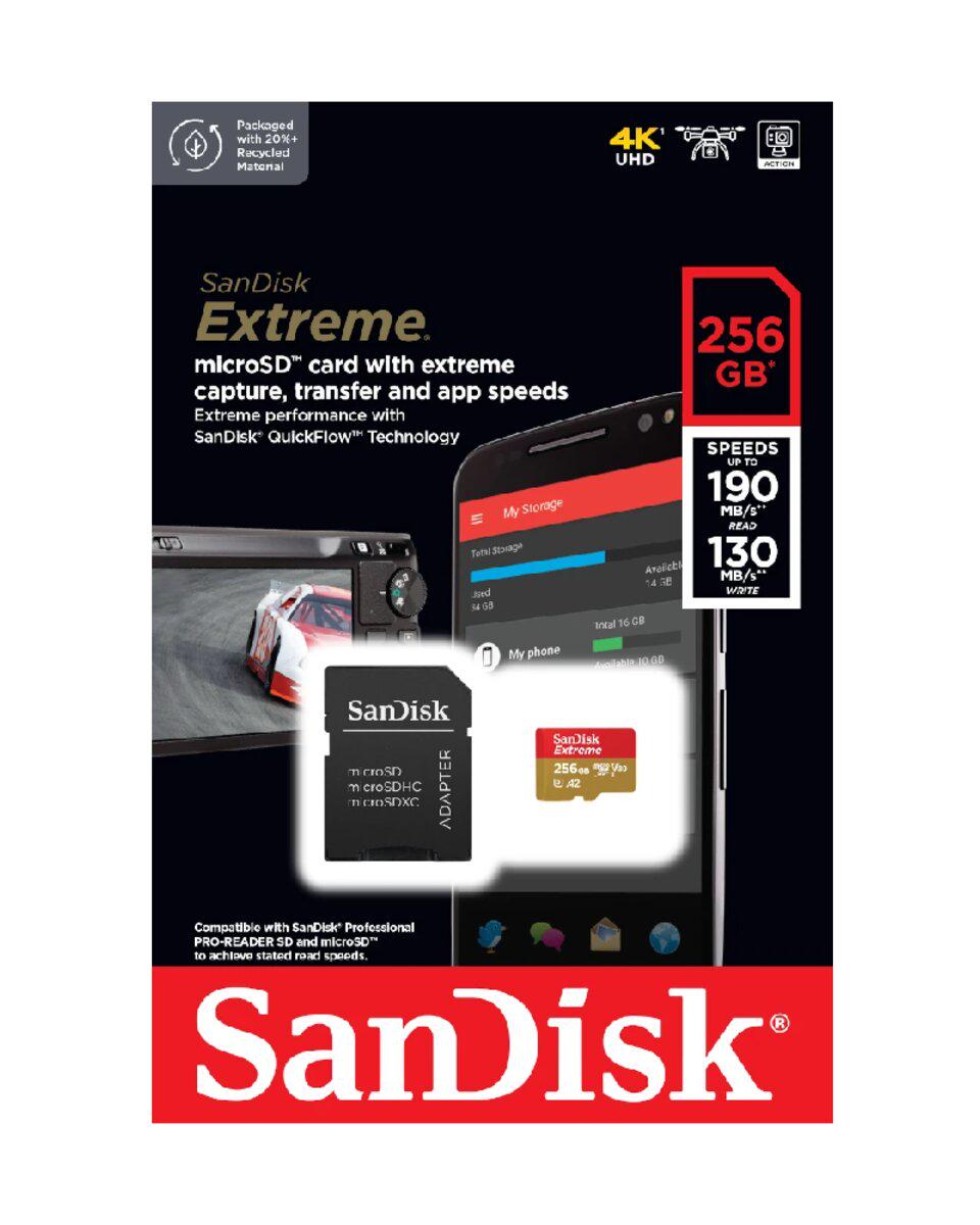 Карта памяти SanDisk Extreme A2 256 Гб (SDSQXAV-256G-GN6MA) - фото 3