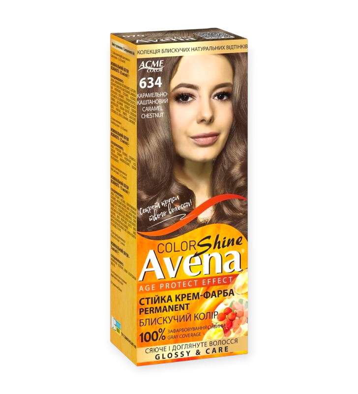 Стойкая крем-краска для волос Acme Color AVENA 634 Карамельно-каштановый