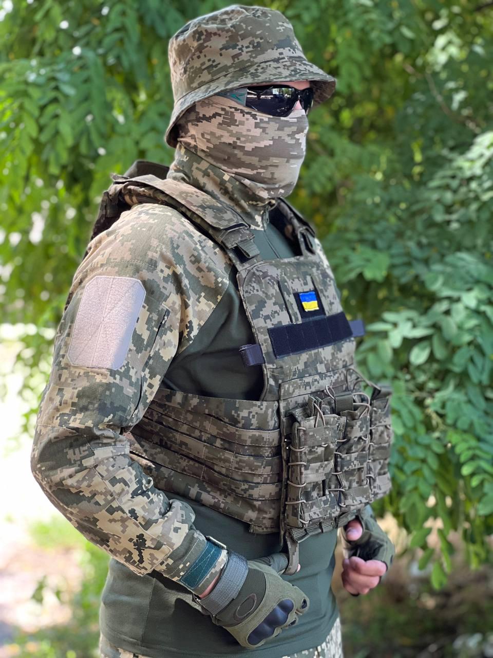 Плитоноска з трьома підсумками під магазини АК ЗСУ ММ-14 Піксель (33697) - фото 4 Плитоноска з трьома підсумками під магазини АК ЗСУ ММ-14 Піксель (33697) - фото 4