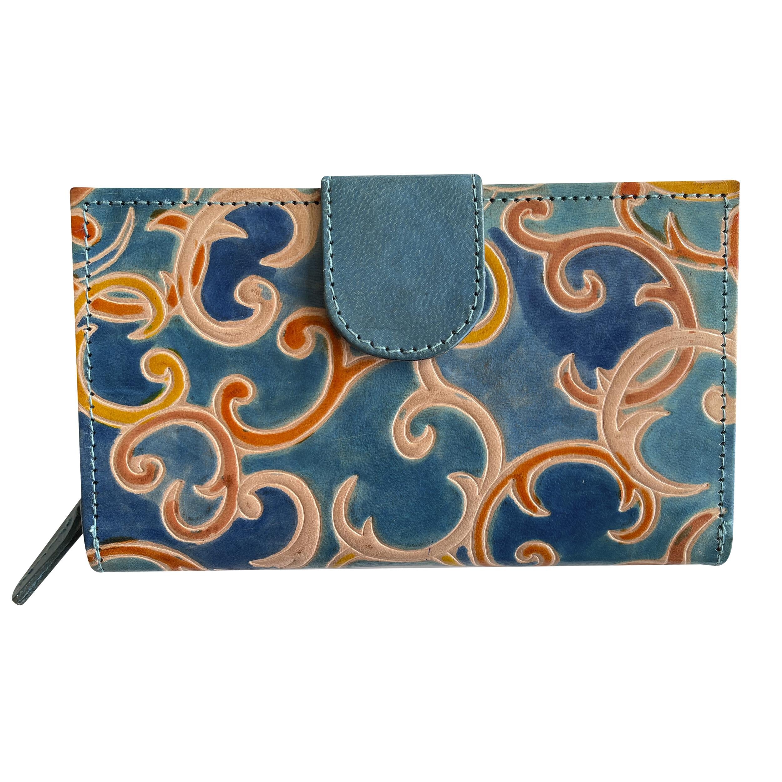 Кошелек кожаный женский Silk Route А-1924 Голубой (13425451)