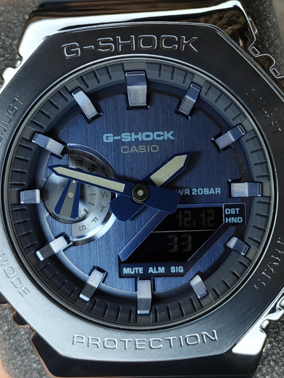 Наручные часы мужские Casio G-Shock GM-2100N-2A ударопрочные с водозащитой 200 м/подсветкой Синий (3052734134)
